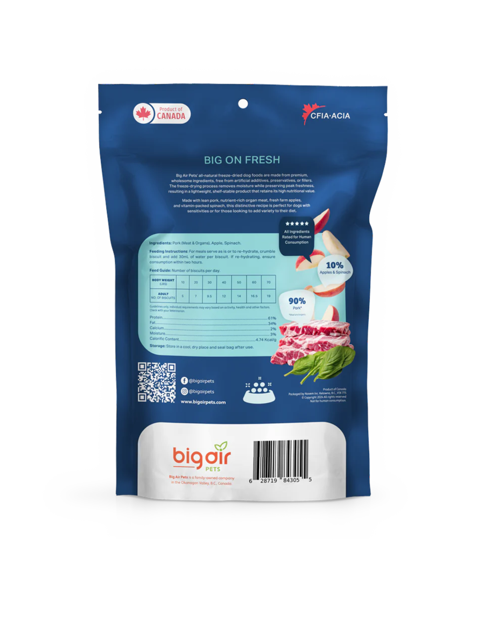 Big Air Pets FD Pork & Apple 454g