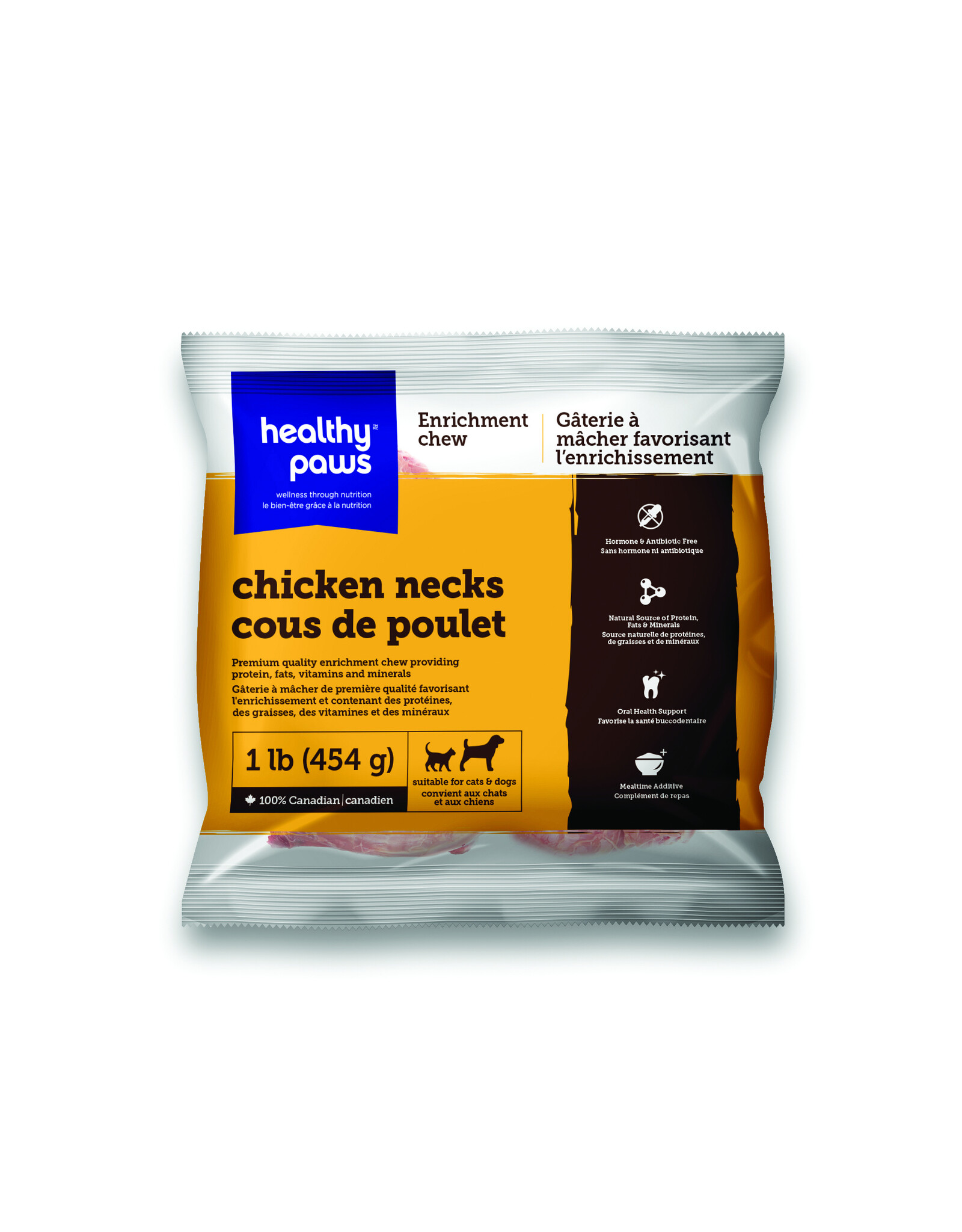 Healthy Paws Frozen Enrichment Chicken Necks 1LB