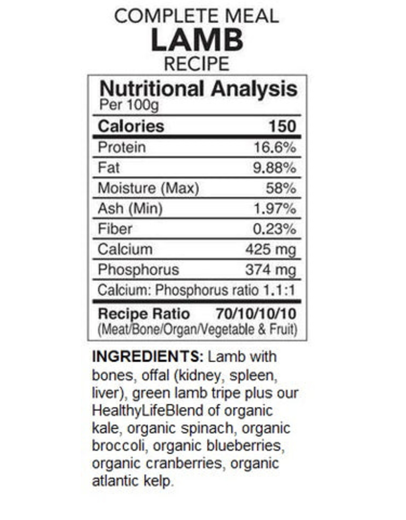 Dog Complete Lamb Recipe 4lb