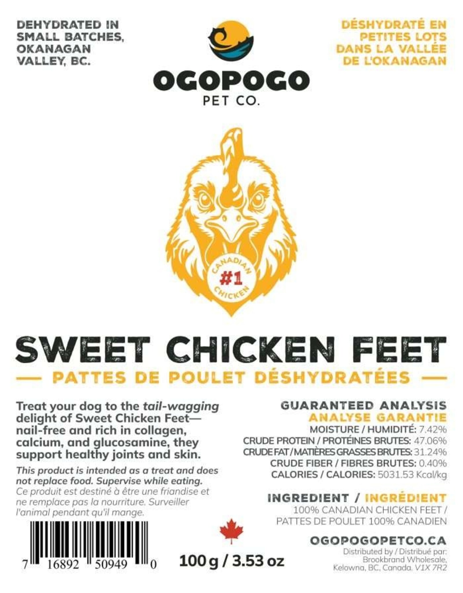 Ogopogo Pet Co. Sweet Chicken Feet
