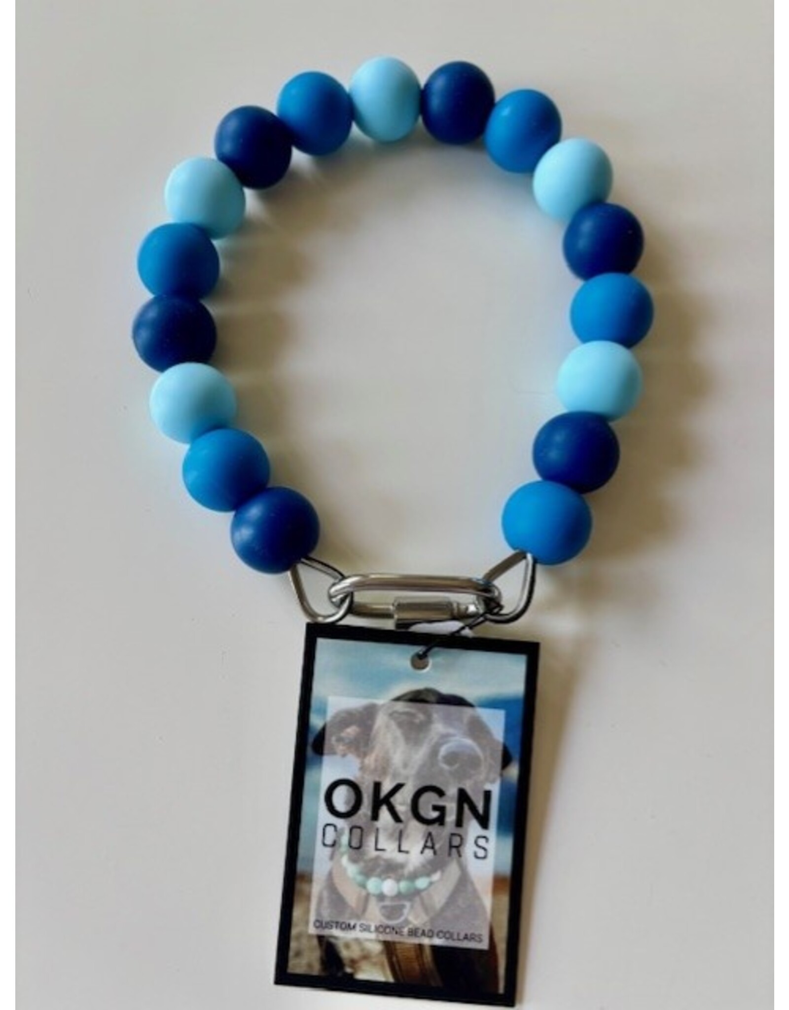 OKGN Silicone Bead Collar - Blue on Blue