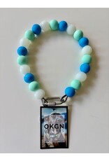 OKGN Silicone Bead Collar 19mm - Glow in the Dark Teal/Blue