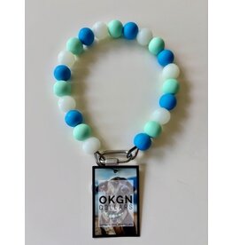 OKGN Silicone Bead Collar 19mm - Glow in the Dark Teal/Blue