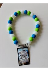 OKGN Silicone Bead Collar 19mm - Glow in the Dark Green/Blue