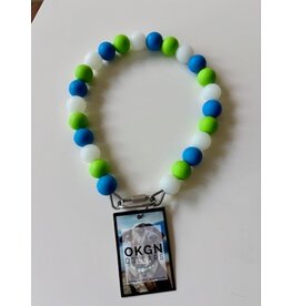 OKGN Silicone Bead Collar 19mm - Glow in the Dark Green/Blue