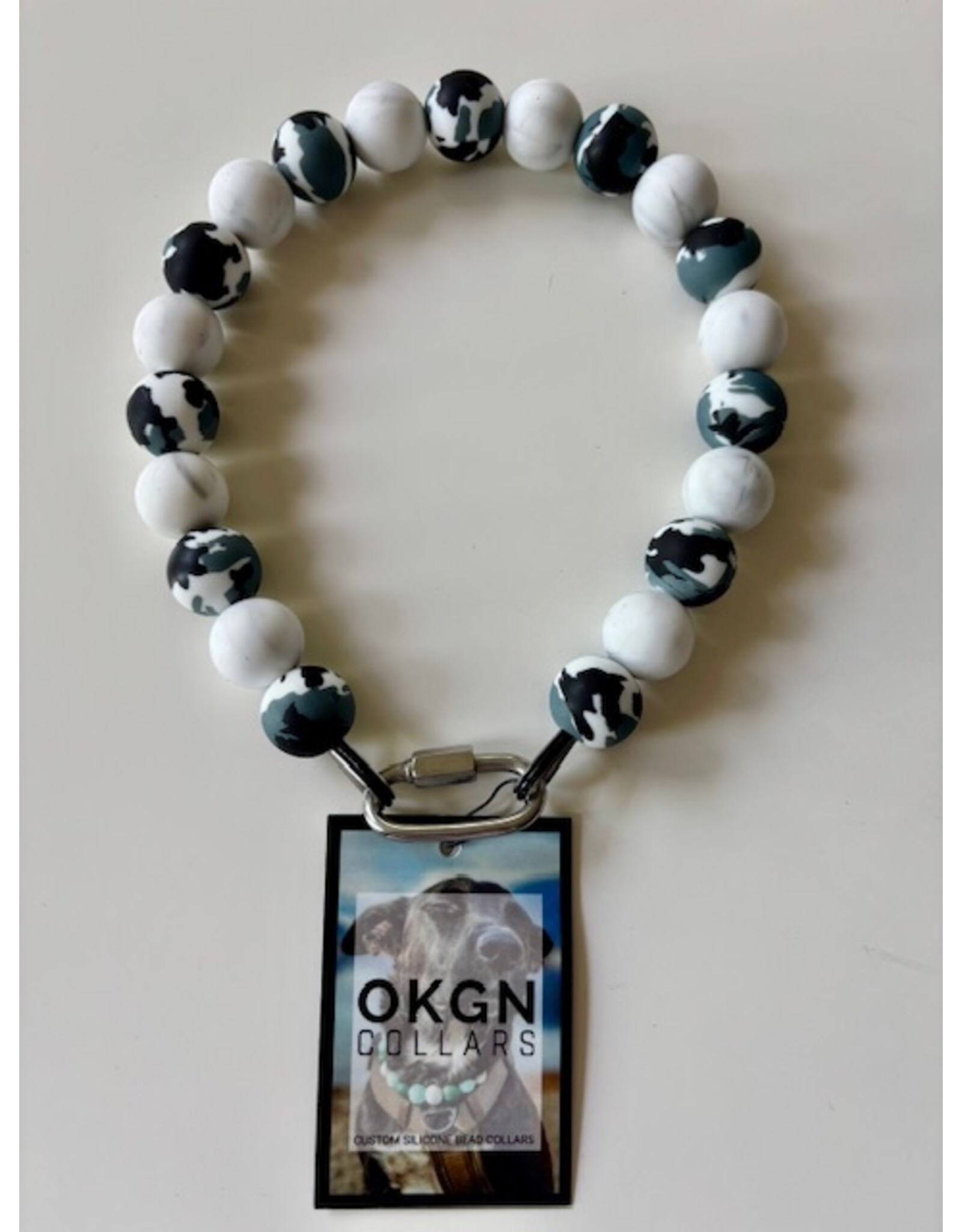 OKGN Silicone Bead Collar 19mm - White Camo