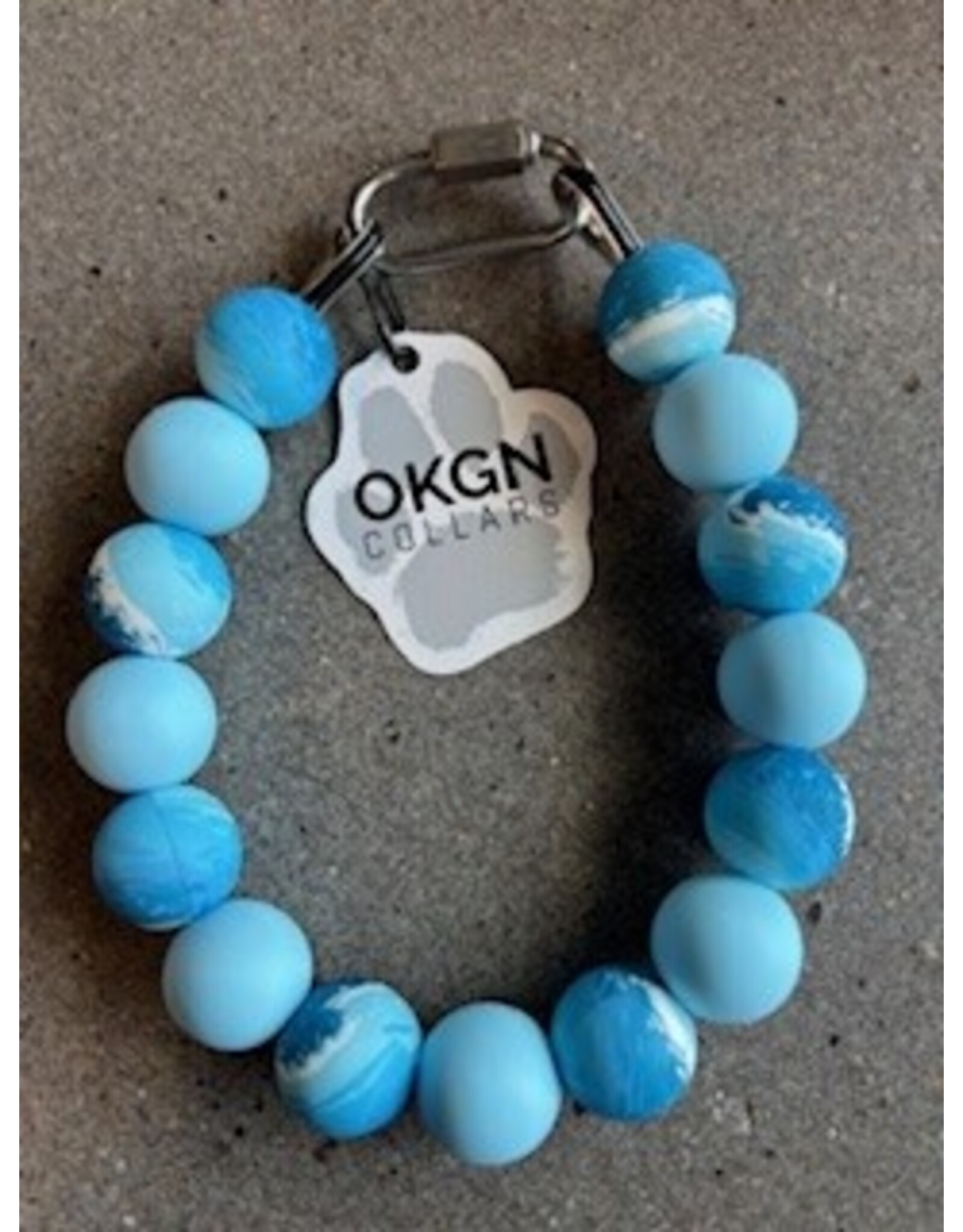 OKGN Silicone Bead Collar - Blue Wave