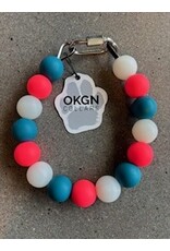 OKGN Silicone Bead Collar - Glow in The Dark Coral & Reef Blue