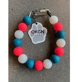 OKGN Silicone Bead Collar - Glow in The Dark Coral & Reef Blue