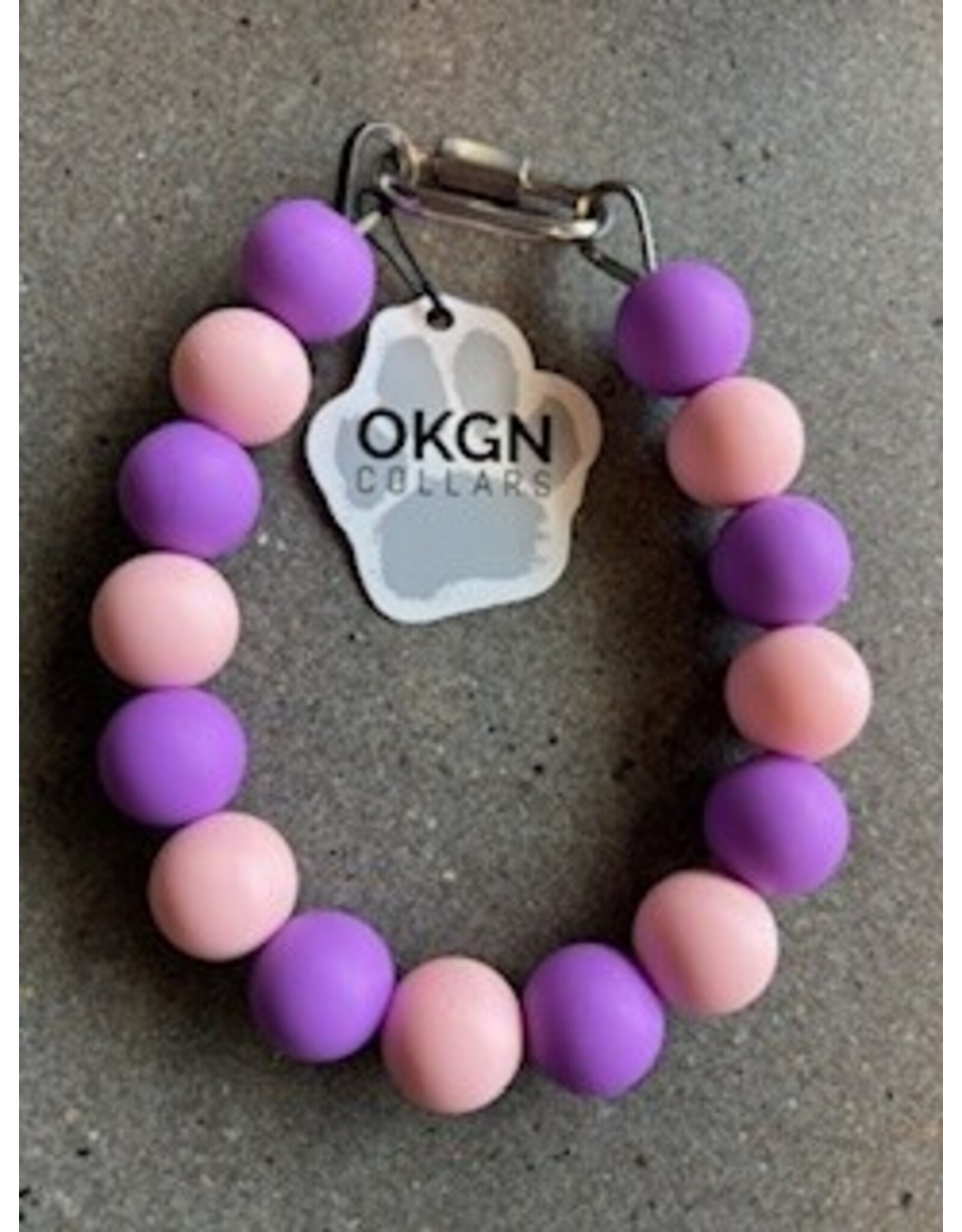 OKGN Silicone Bead Collar - Pink & Purple