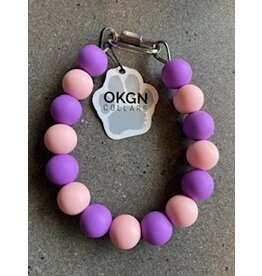 OKGN Silicone Bead Collar - Pink & Purple