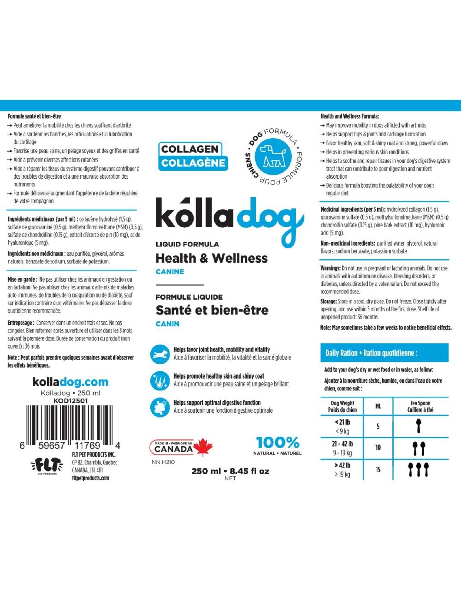 KOLLADOG DOG - Collagen Health & Wellness Formula 250ml