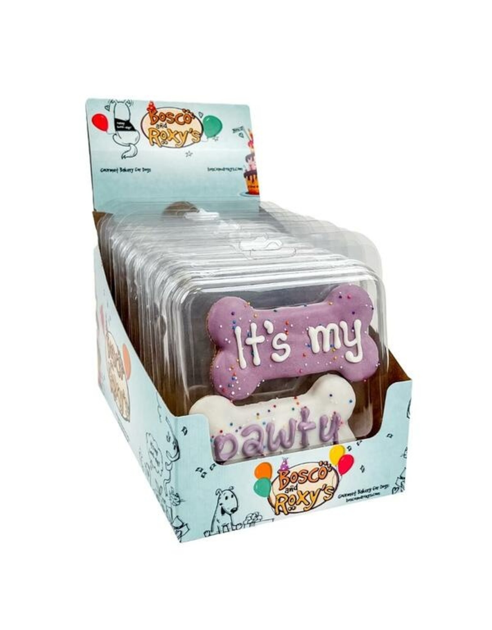 Bosco & Roxys Birthday Prepk 2PK It's my Pawty Bones