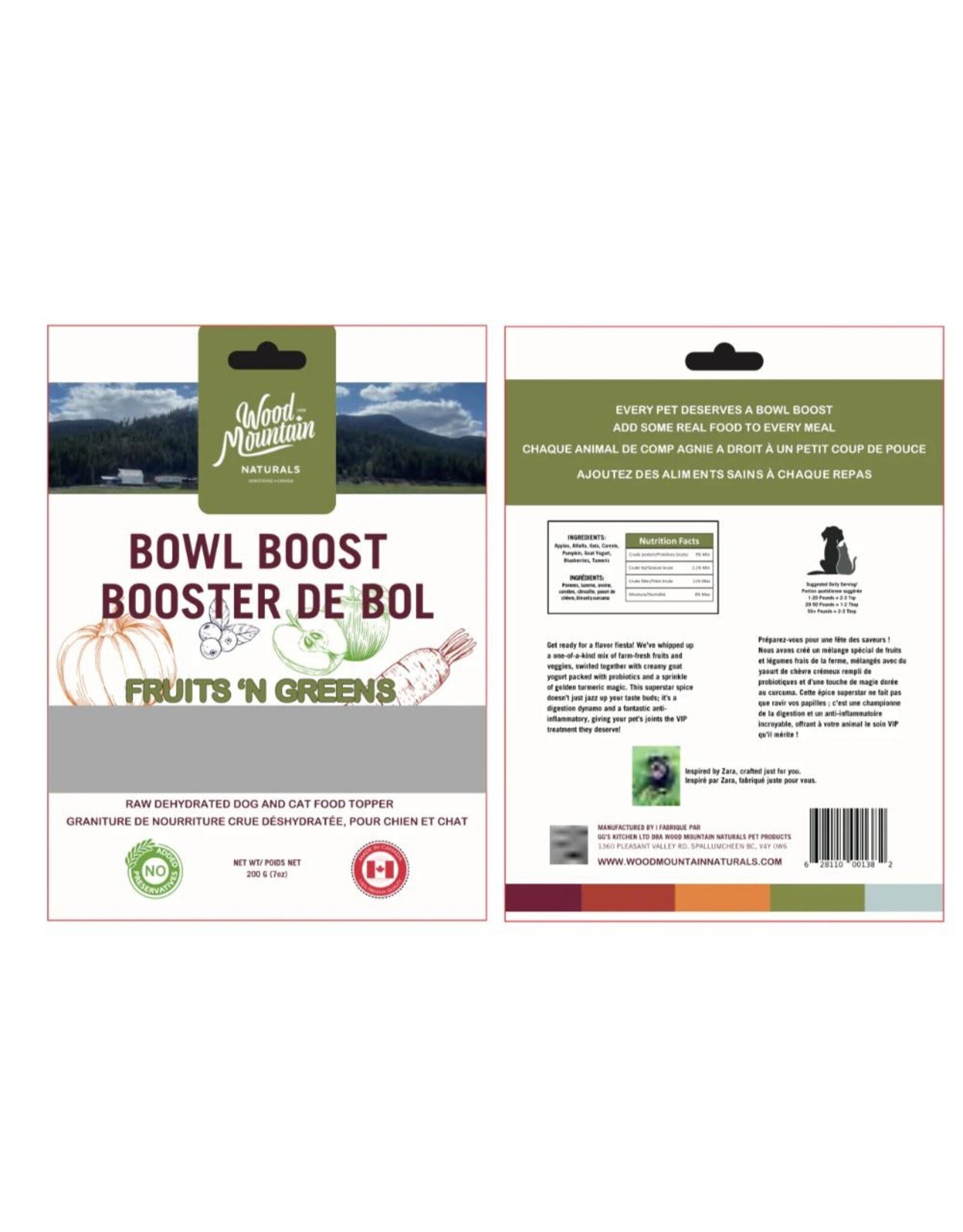 WOOD Mountain Bowl Boost  Fruit's 'N Greens 200g