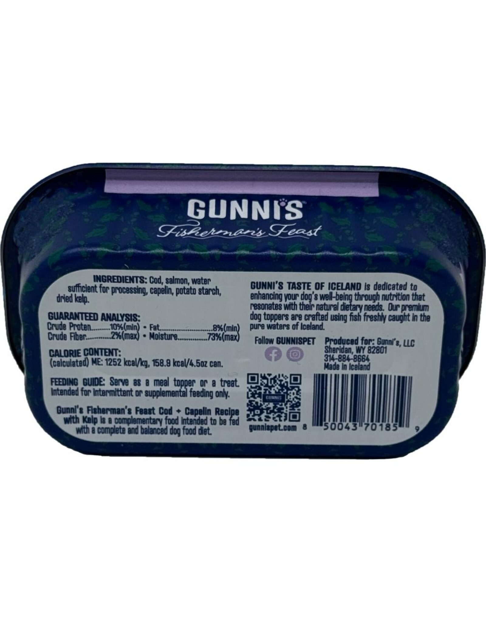 Gunni's Pet Dog Topper Cod & Capelin w/ Kelp 128g