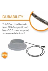 K&H Pet Products Thermal Bowl Slate Gray 32OZ 12Watt
