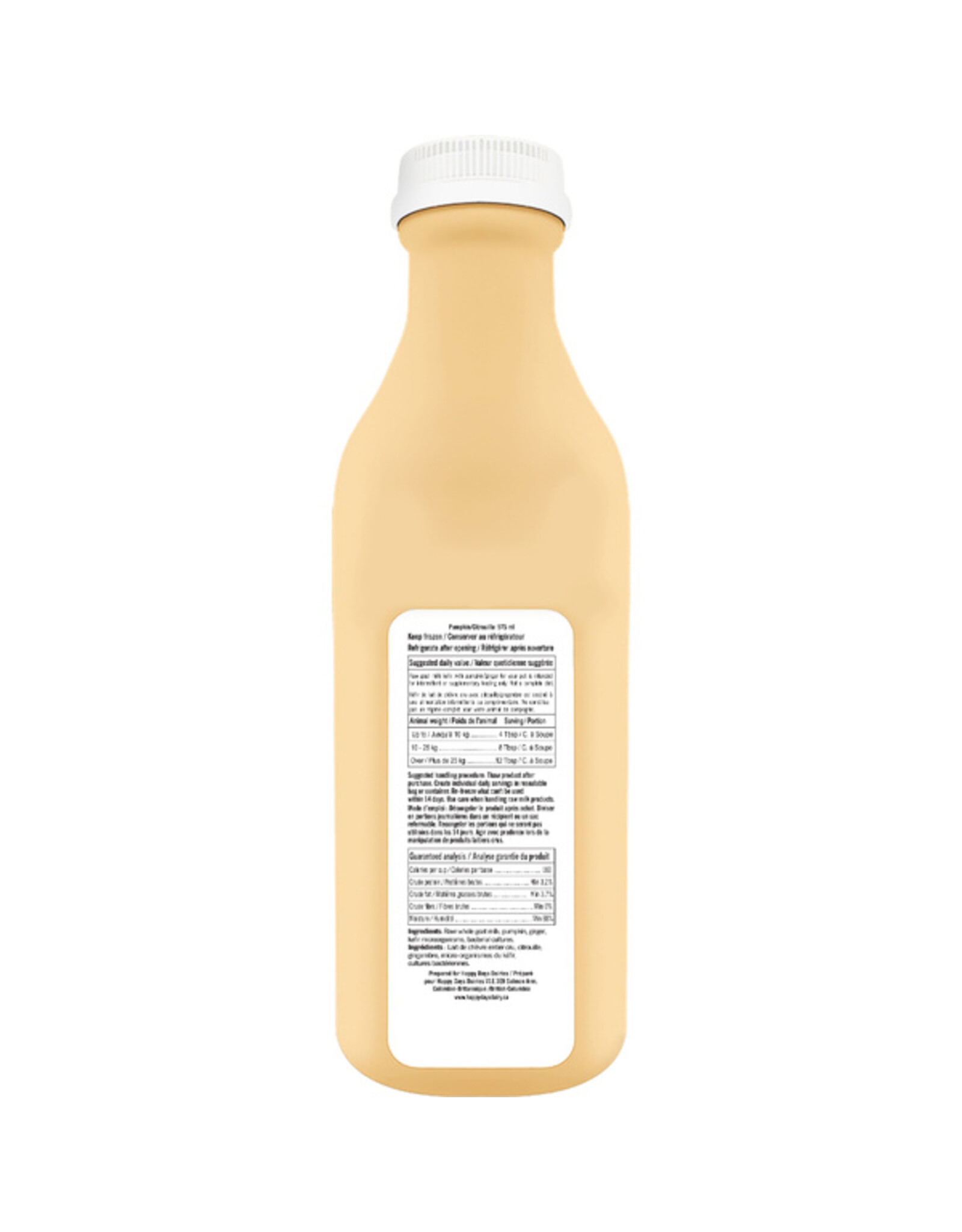 Happy Days Frozen-Raw Goat Milk Kefir Pumpkin & Ginger 975ML