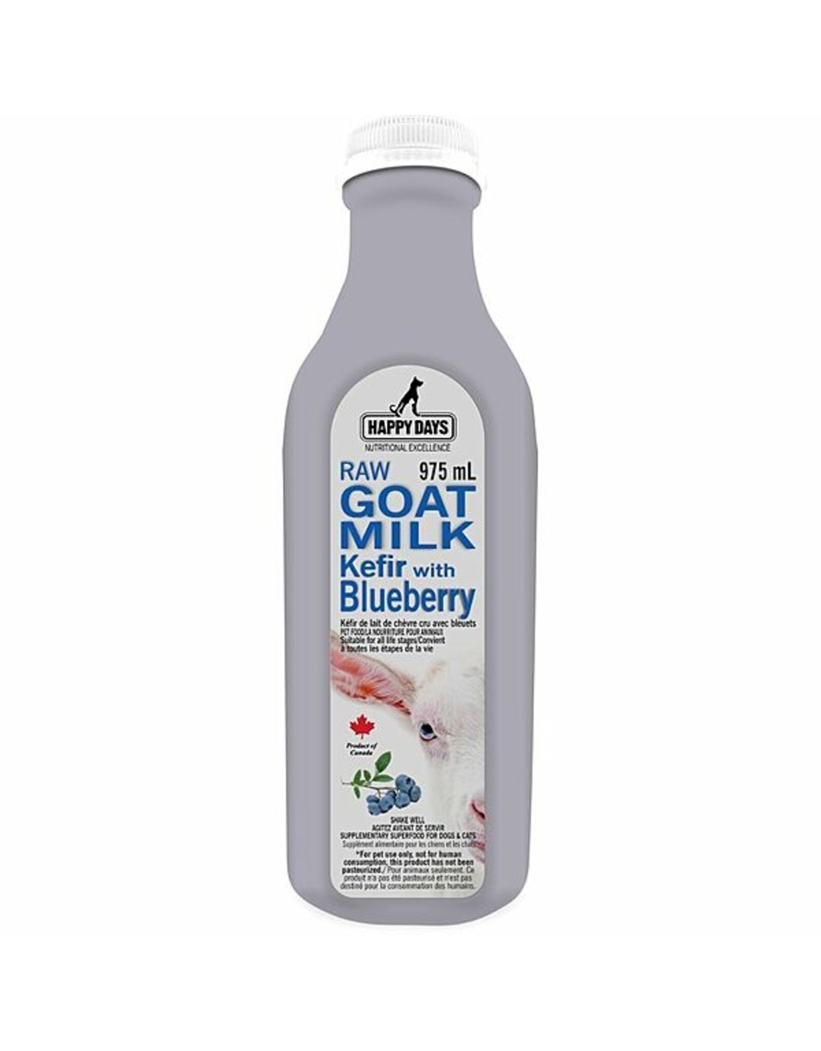 Happy Days Frozen - Raw Goat Milk Kefir 975ml Blueberry