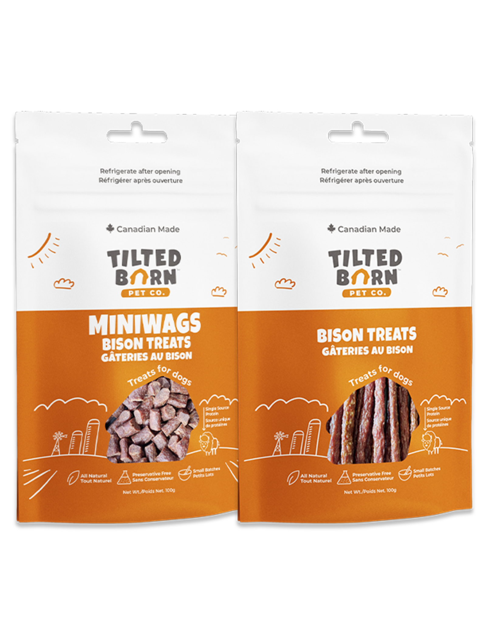 Tilted Barn Pet Co. Treats Regular Bison 100g