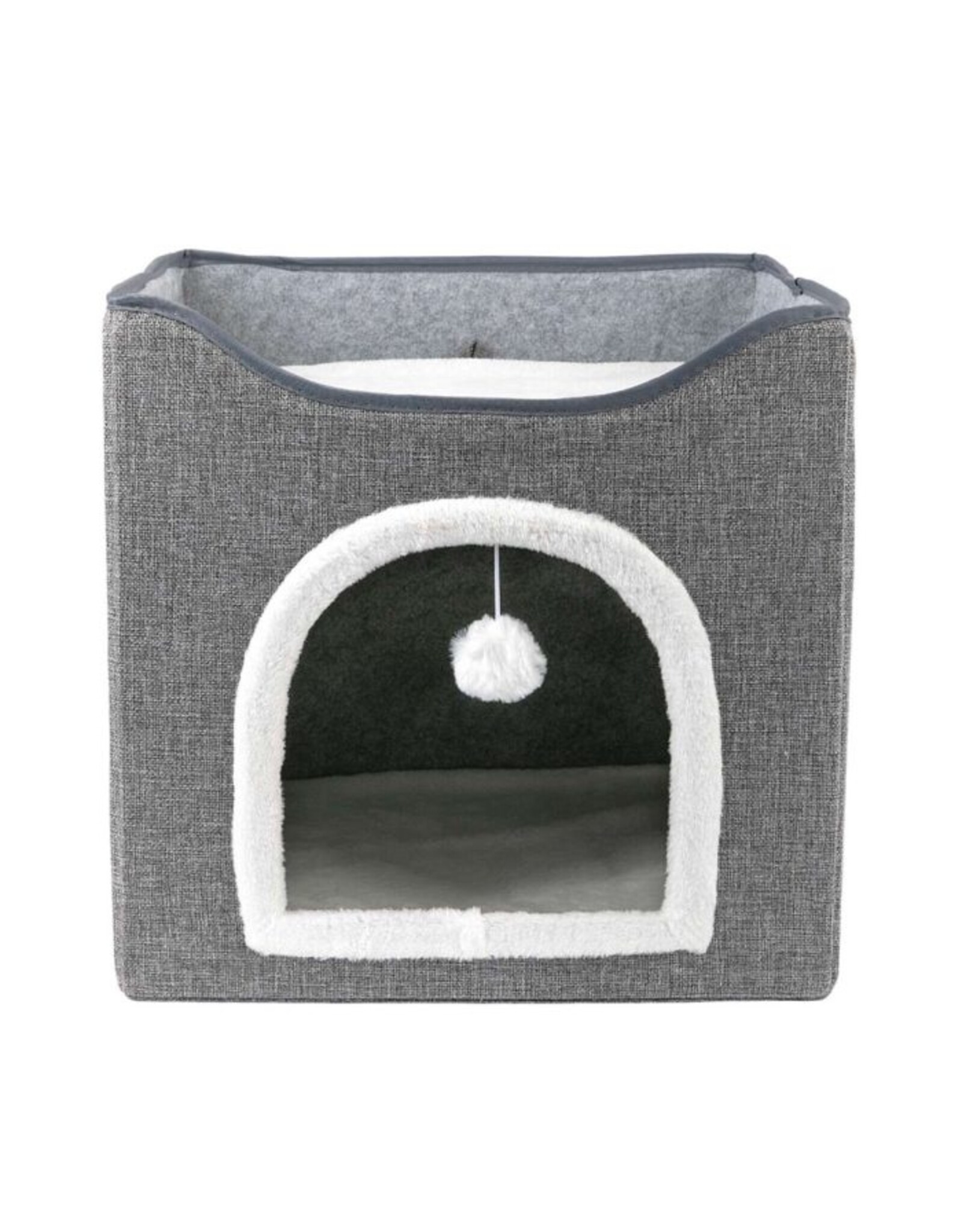 BrookBrand Pets Bunk Bed Cat Cave with Scratcher, Grey