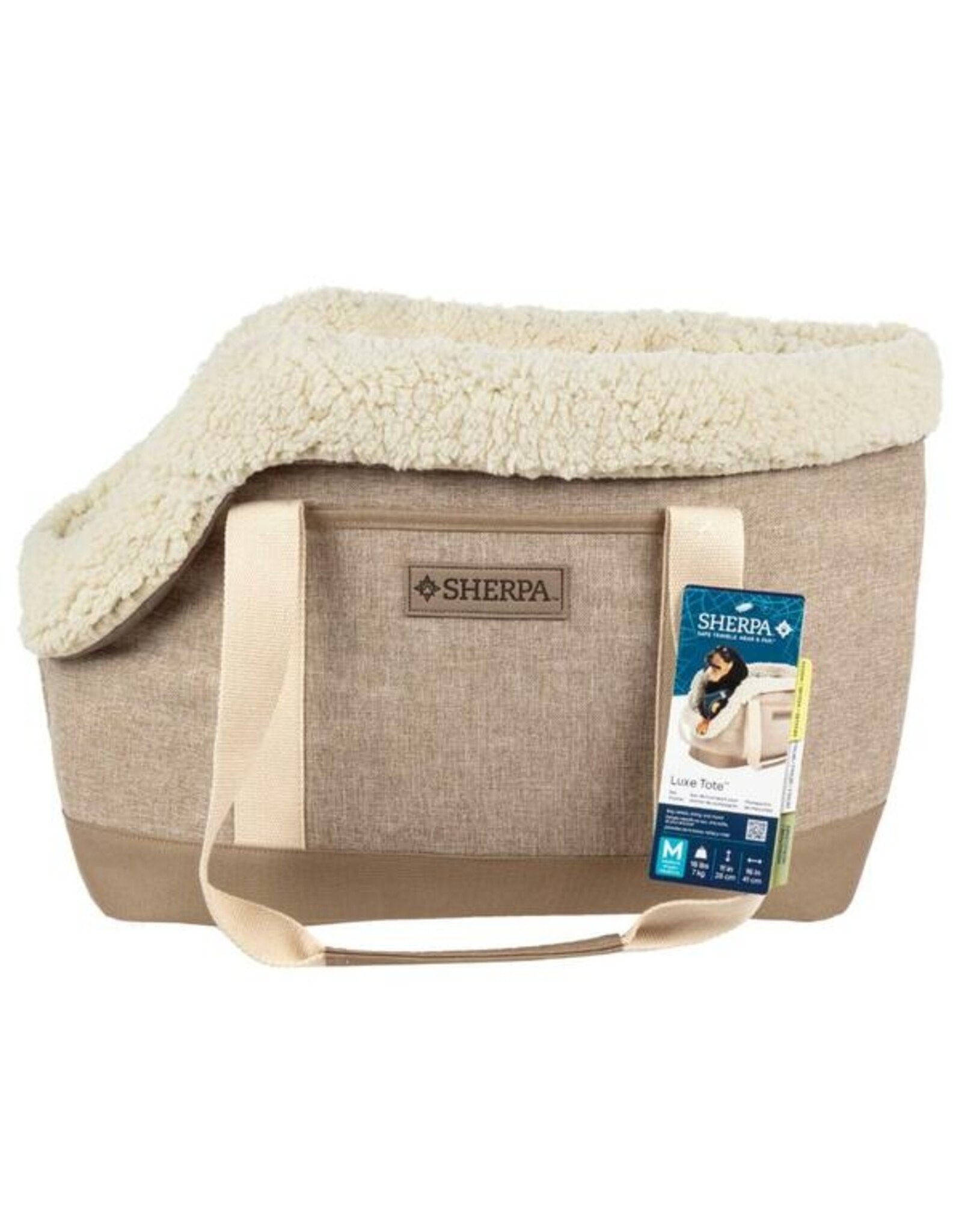 Sherpa LuxeTote Carrier Plush Liner Tan Medium
