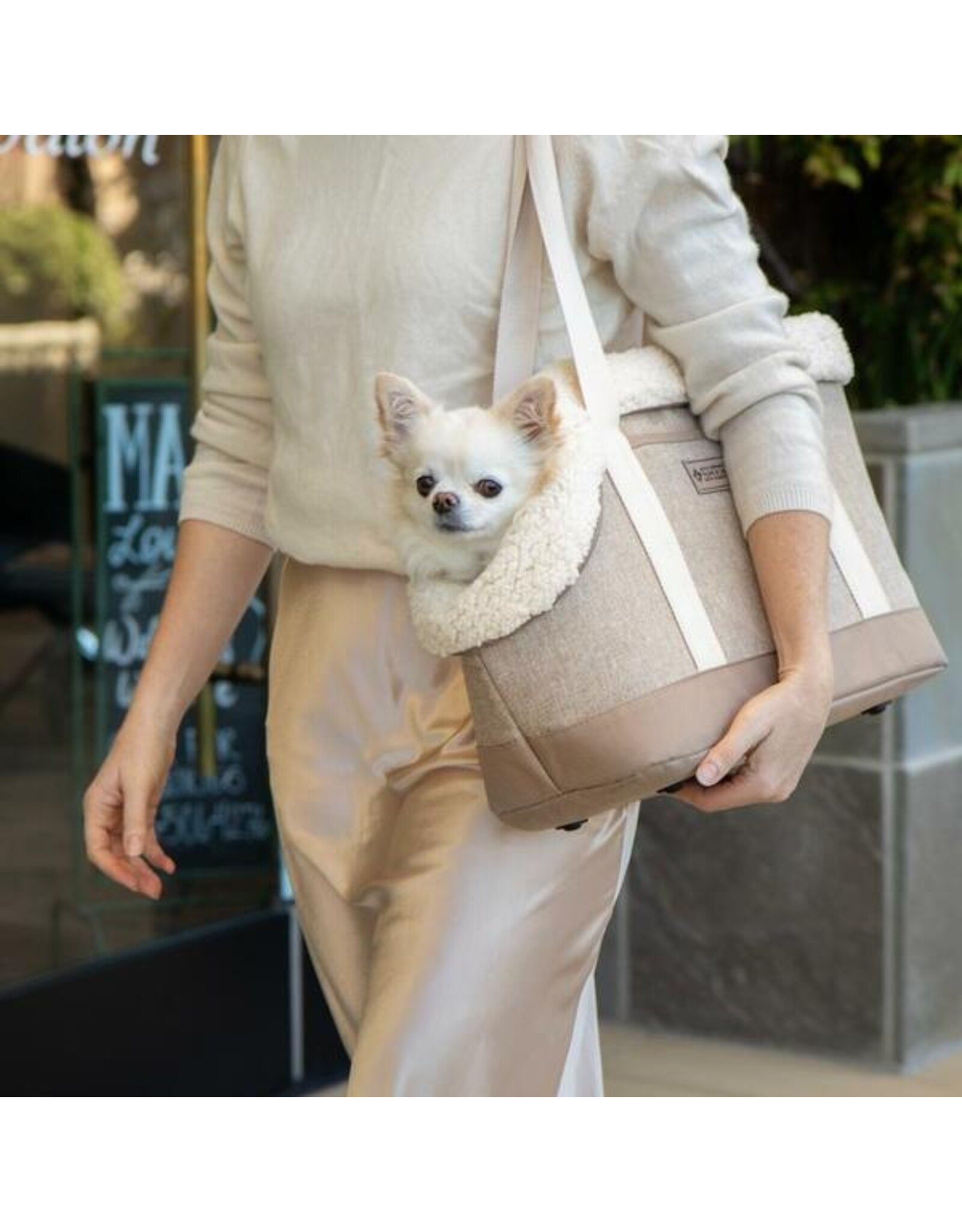 Sherpa LuxeTote Carrier Plush Liner Tan Medium