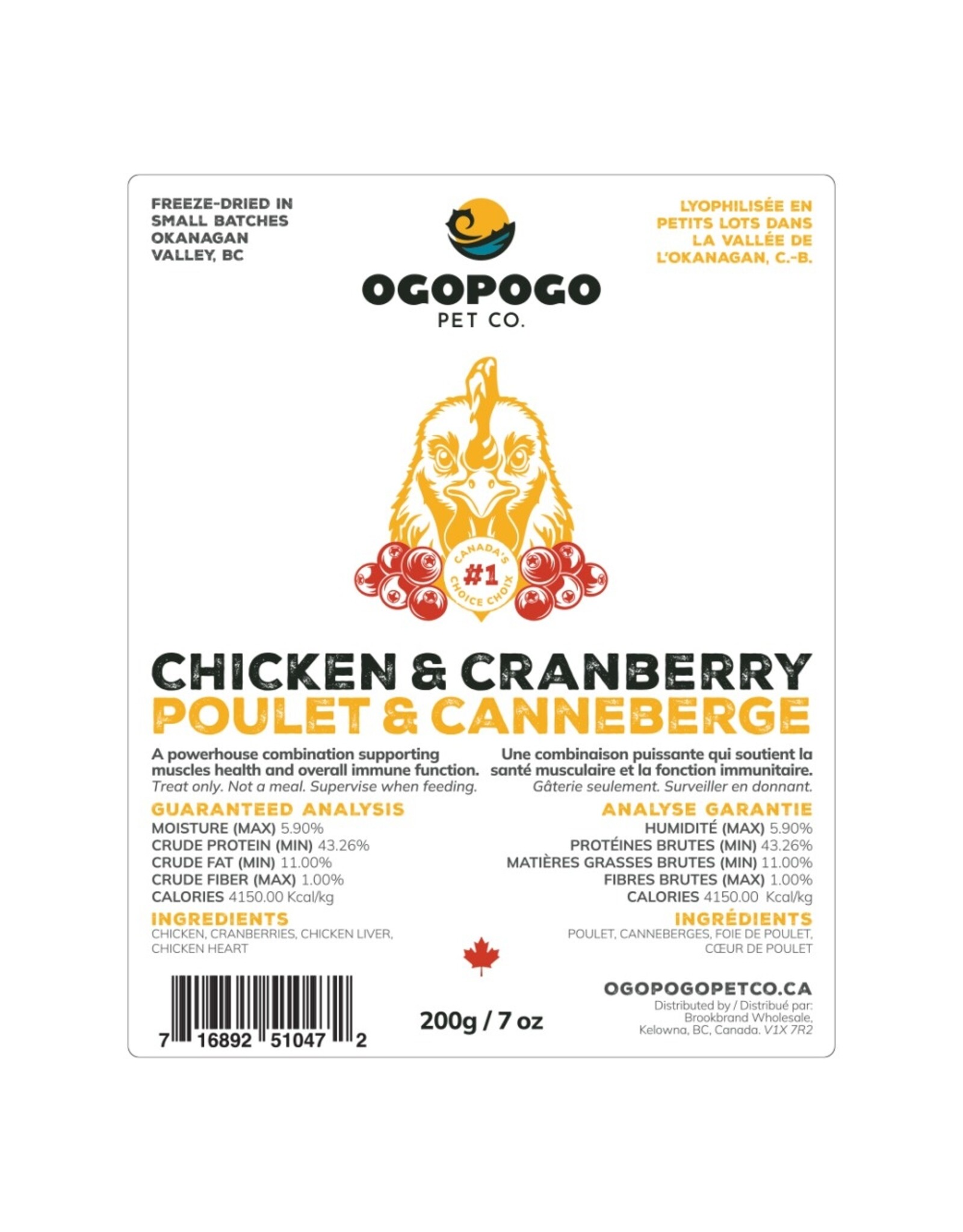 Ogopogo Pet Co. Freeze Dried Chicken & Cranberry