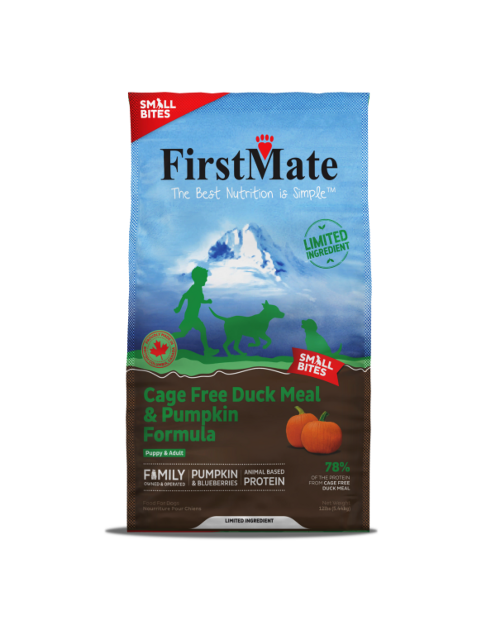 FirstMate Dog LID GF Duck & Pumpkin Small Bites 12lb