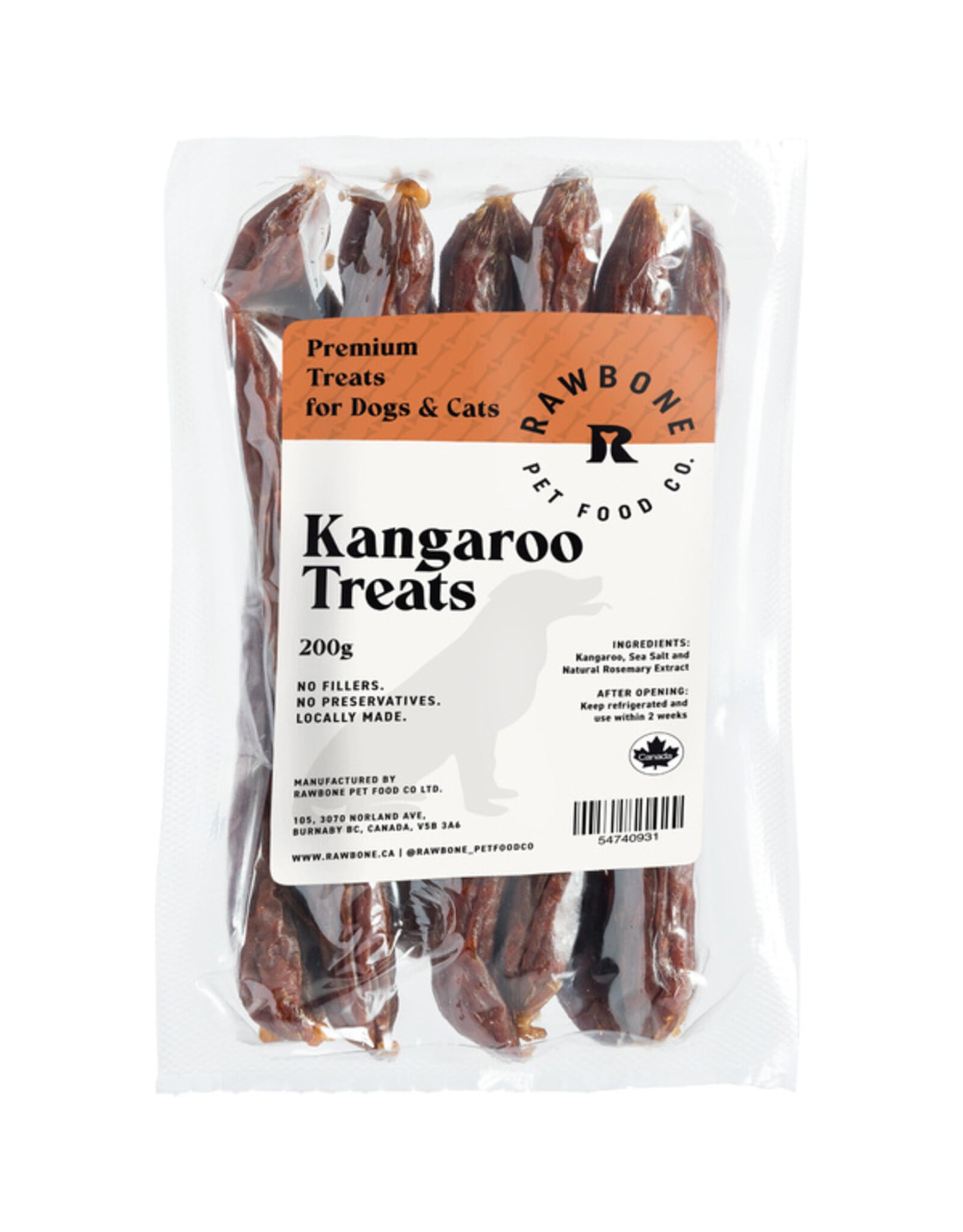 Rawbone Wild Kangaroo Treat Sticks 200gm