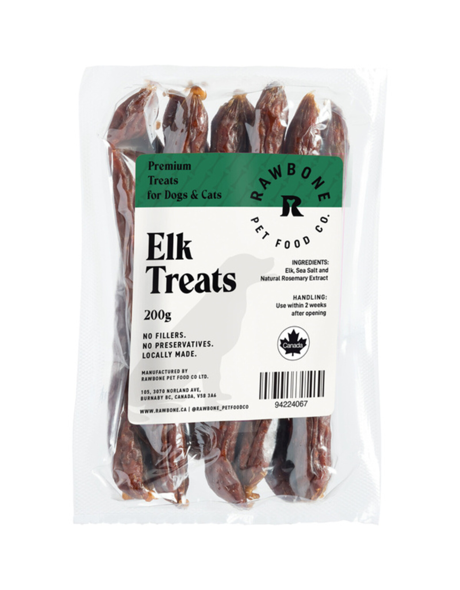 Rawbone Grass Fed Elk Treats 200gm