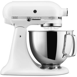 KITCHENAID Matte White Artisan Series 5 Quart Tilt-Head Stand Mixer