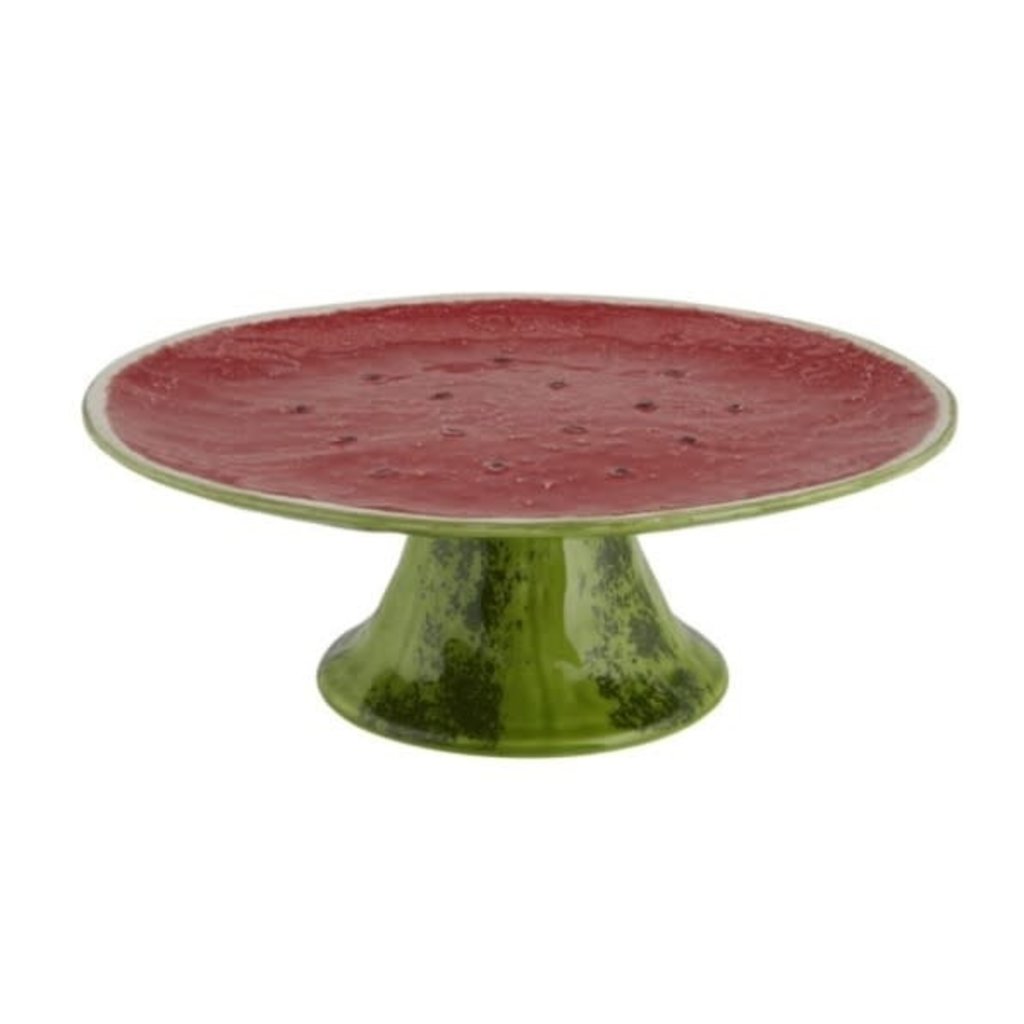 Bordallo Pinheiro Support A Gateau Pasteque 13 Pouces En Ceramique Vert Et Rouge Maison Lipari
