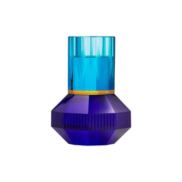REFLECTIONS COPENHAGEN Chicago Crystal Tealight Candle Holder - Azure, Yellow & Cobalt