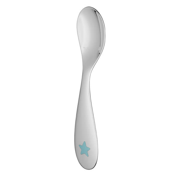 Christofle Babystar Cuillere Bebe Etoile Bleu Clair En Metal Argente Chaque 13 Cm 5 1 8 Maison Lipari