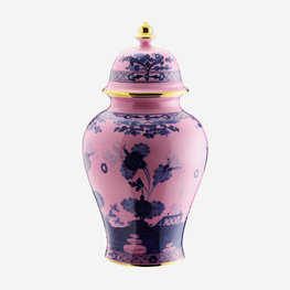 RICHARD GINORI Oriente Italiano Azalea Large Potiche Vase with Lid - Pink & Blue