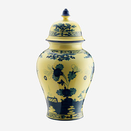 RICHARD GINORI Oriente Italiano Citrino Large Potiche Vase with Lid - Yellow & Blue