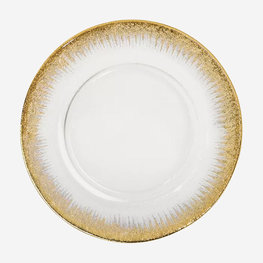VILLEROY & BOCH Bellisimo Grande Assiette Transparent / Gold Decoration 13.25''