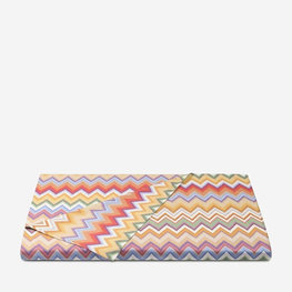 MISSONI HOME Andres Queen Size Linen Duvet Cover 94"x92" - Zig Zag Pattern 159