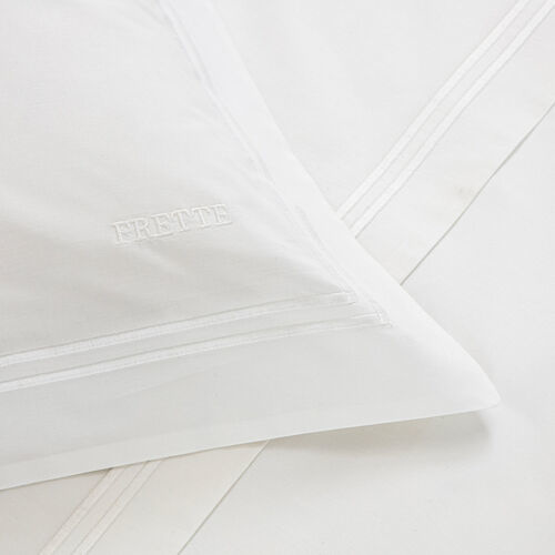 Frette Housse de Couette Hotel Classic - Très Grande - Blanc & Blanc