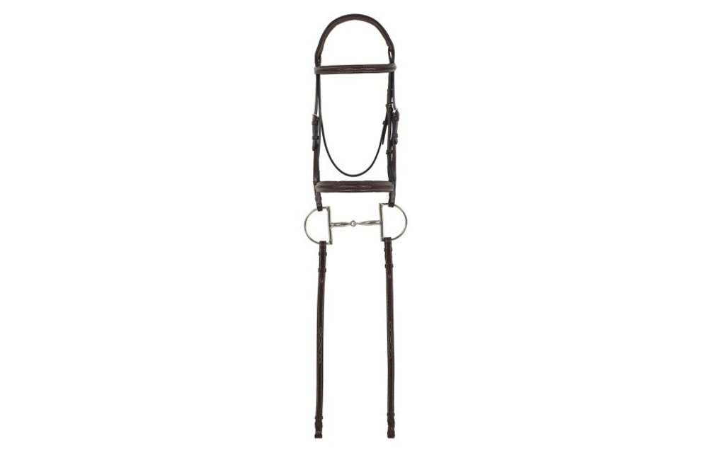 Camelot Gold RCS Fancy Raised Padded Bridle with Reins