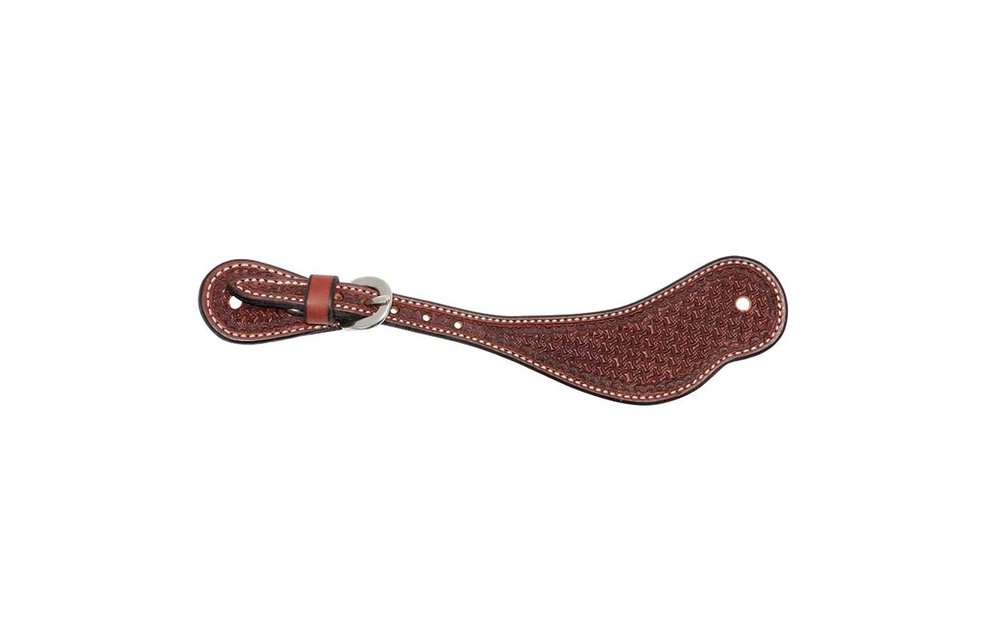 Mens Rosewood Leather Spider Stamp Cowboy Spur Straps