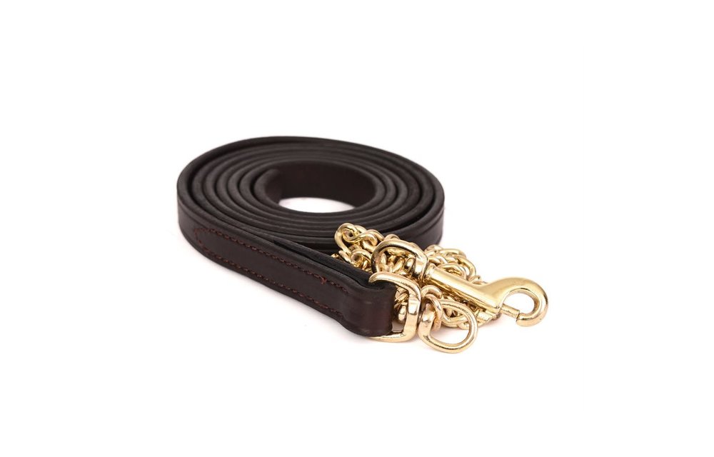 Perri's 3/4" Leather Lead with Chain