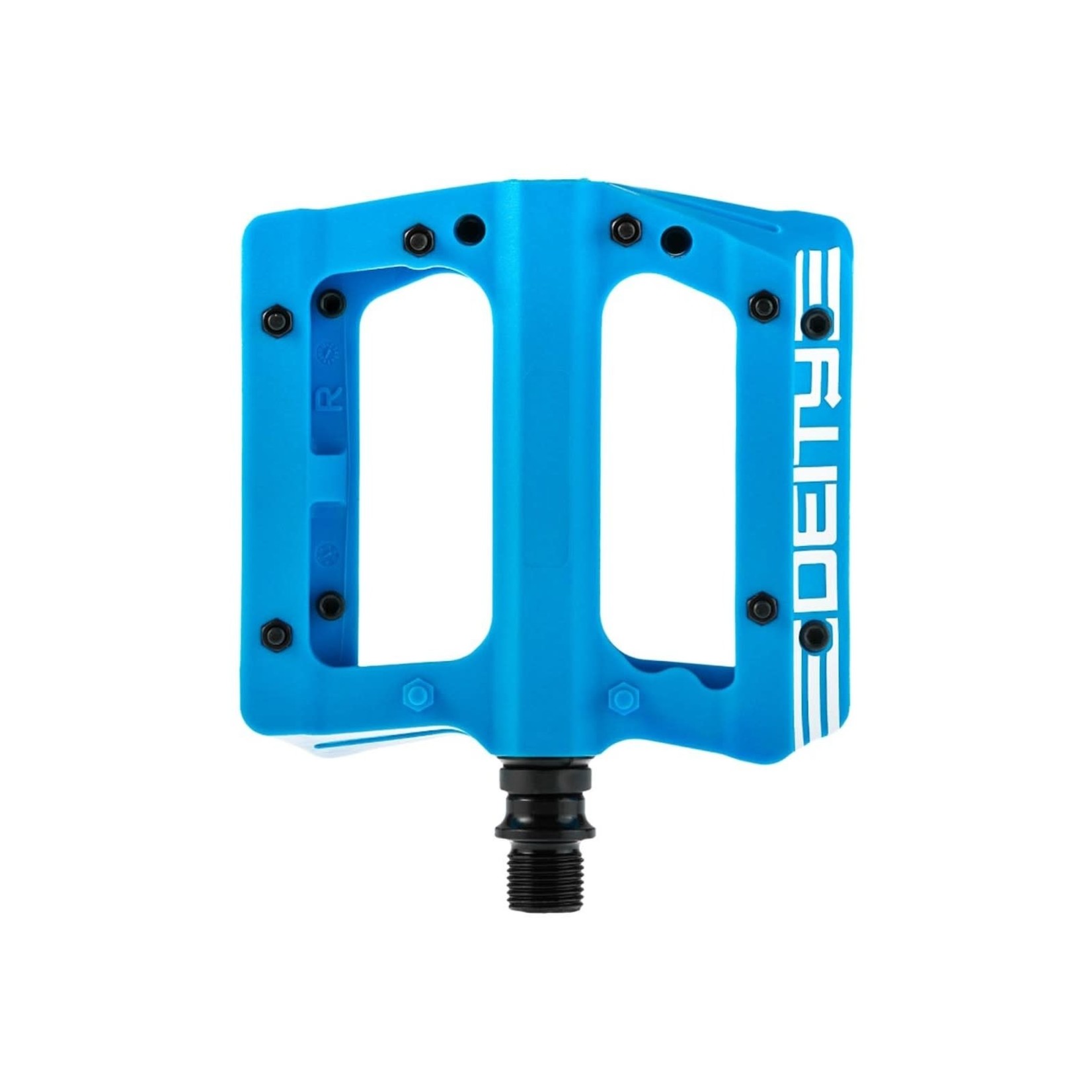 Deity Deity, Compound, Platform Pedals, Body: Nylon, Spindle: Cr-Mo, 9/16'', Blue, Pair