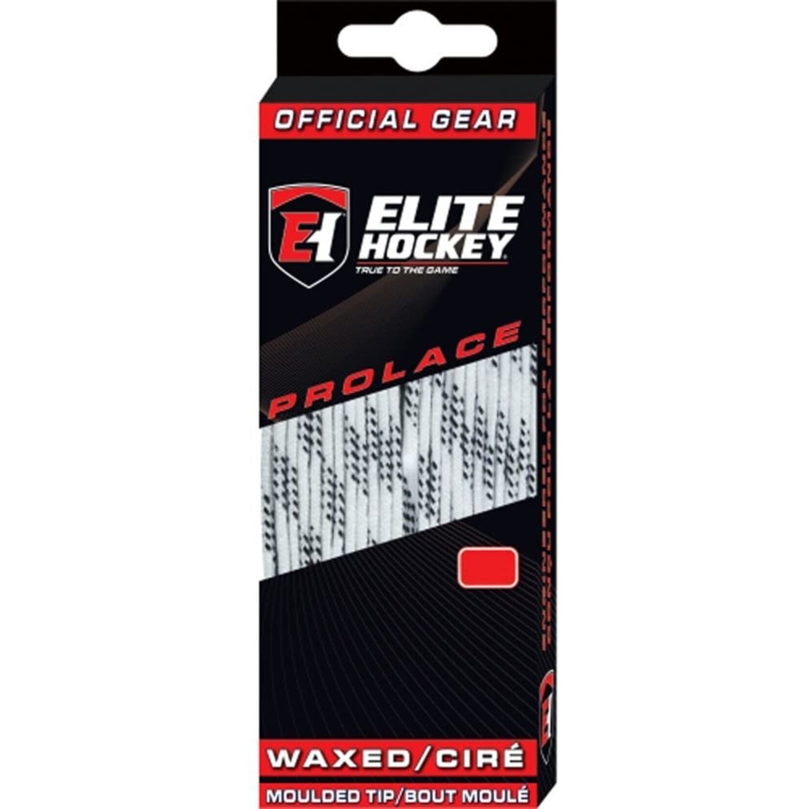 ELITE HOCKEY ELITE WHITE WAXED  MOLDED TIP LACES (120")