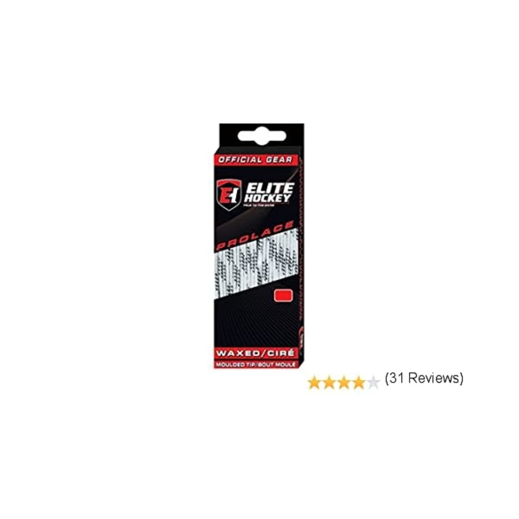 ELITE HOCKEY ELITE WHITE WAXED MOLDED TIP LACES 96" ADULT 5.5 - 7