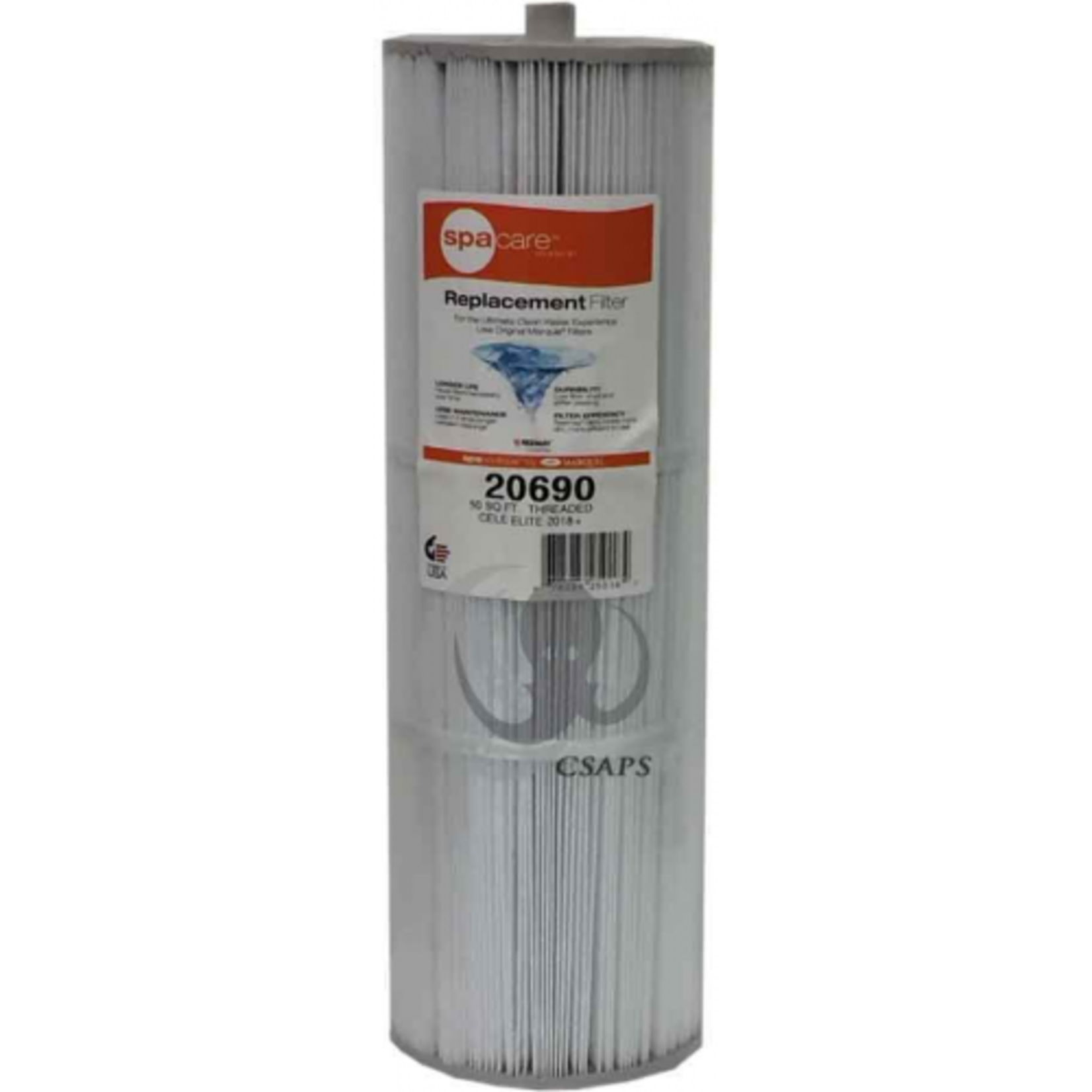 SPA CARE Marquis Filter (20690)Description: Cartridge Filter  Diameter: 5-3/16"  Length: 16"  Top: Handle  Bottom: 2" MPT  50 Sq. Ft For Celebrity Elite and V150 models  Manufacturer: Marquis