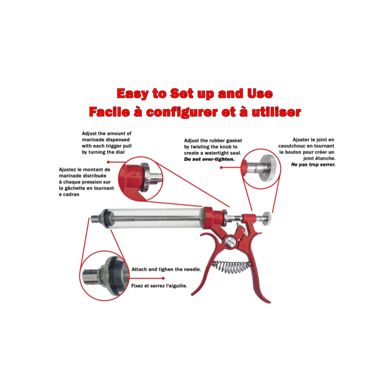 LUMBER JACK GUN-STYLE PISTOL GRIP MARINADE INJECTOR