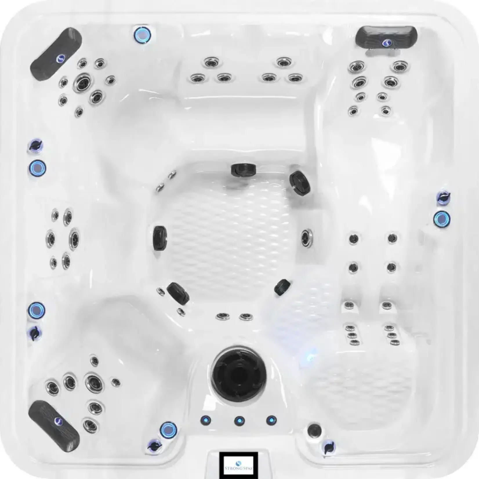 STRONG SPAS SUMMIT SERIES / SL60 - and comes with --> ( Dura-shield hard cover, Dura-base, water columns LED lights, exterior cabinet led's led cup holders, spatouch full color touch screen, ozonato