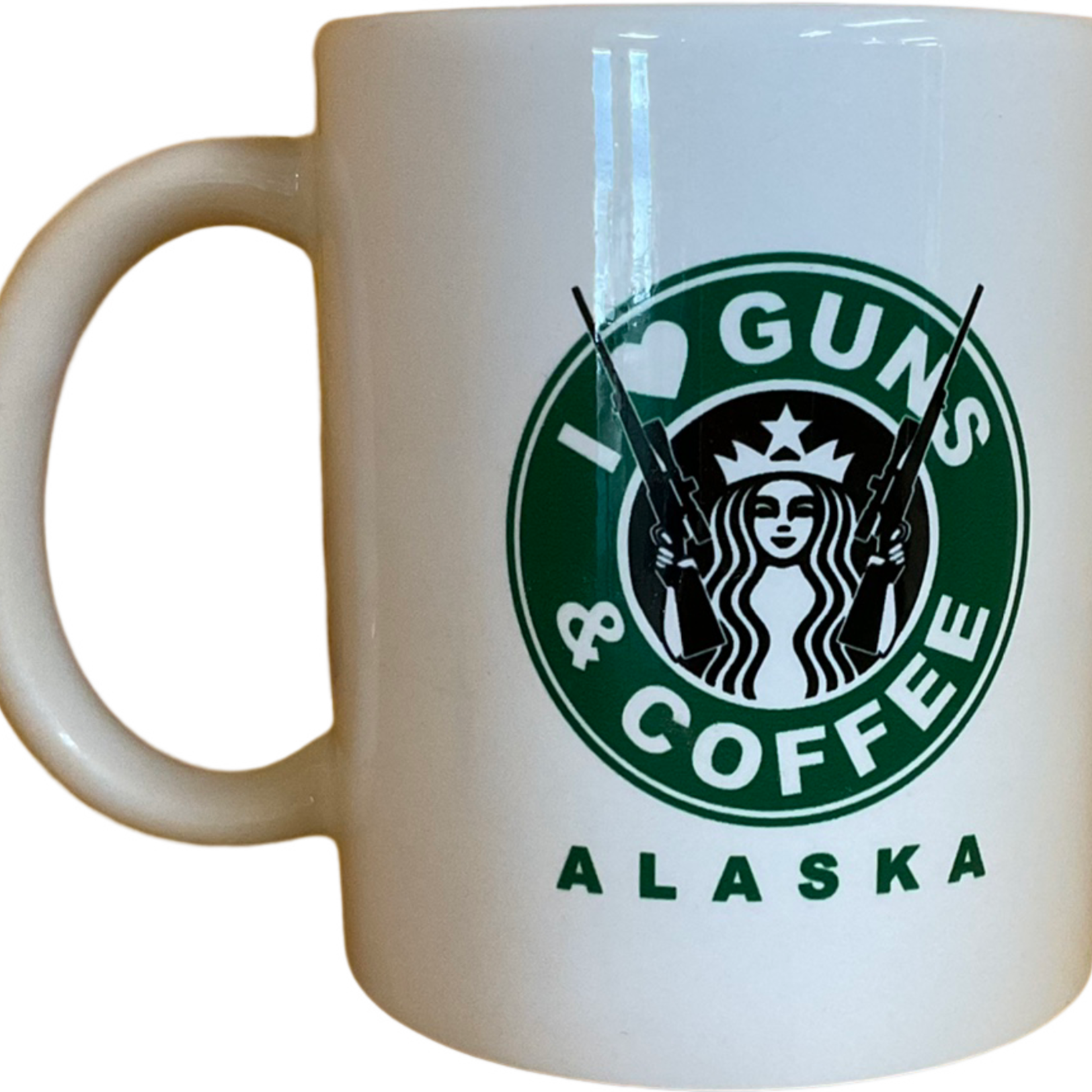 Raven Lunatic Art Guns and Coffee Mug