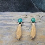 Bering Sea Designs Walrus Ivory & Turquoise Earrings